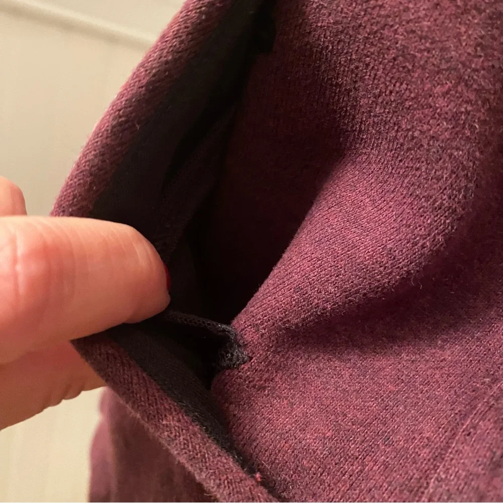 LULULEMON ATHLETICA JACKET COAT PURPLE WINE JERSEY ZIP FRONT ATHLEISURE SIZE 8